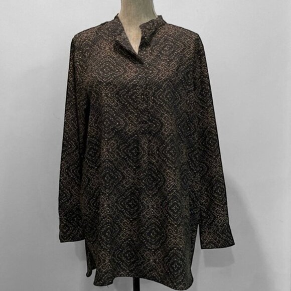 Lauren Ralph Lauren Brown Long Sleeve Tunic Size XL - Picture 4 of 13